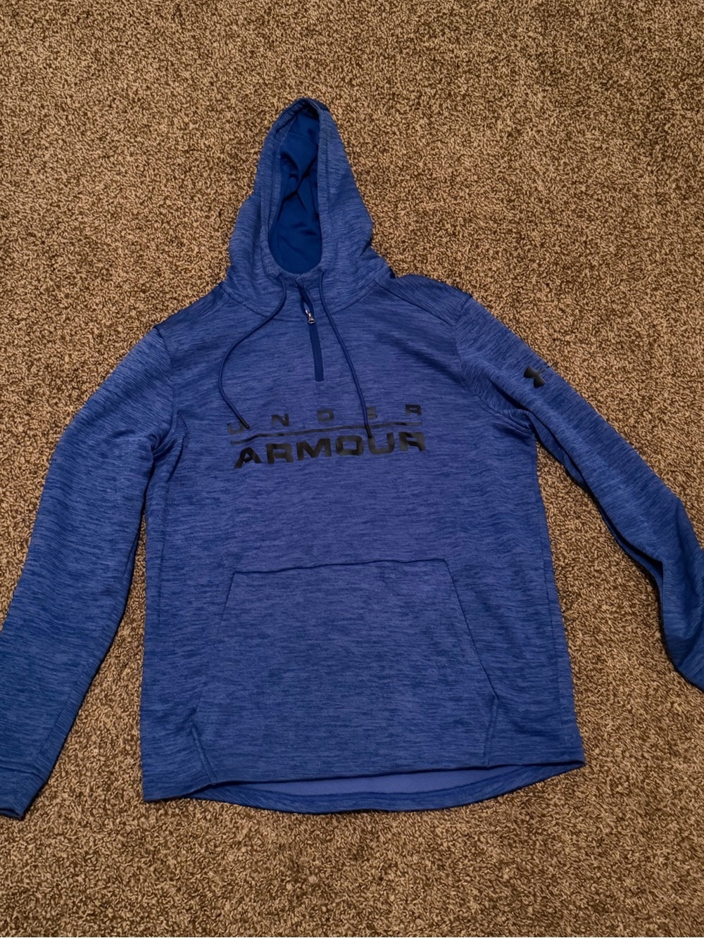 Under Armour Men's Royal Blue Quarter-Zip Hooded Sweatshirt